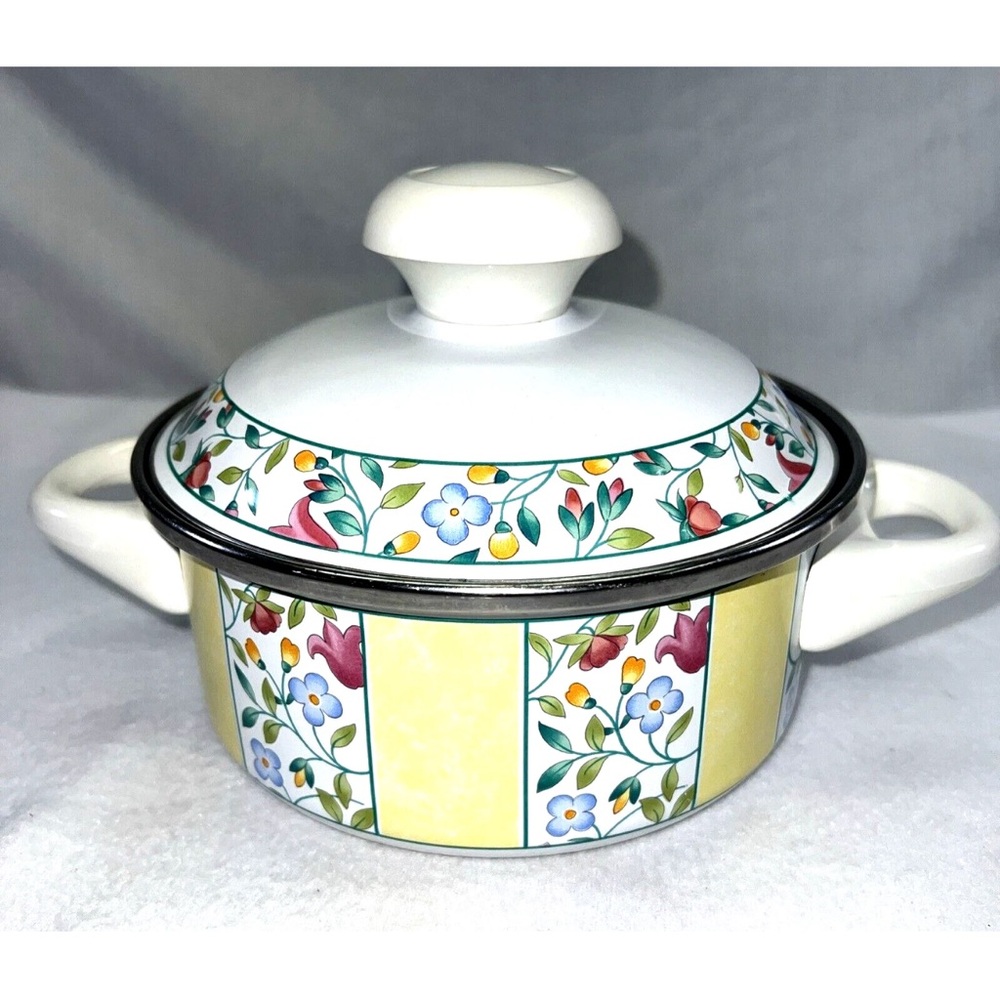 Villeroy & Boch Virginia Saucepan Pot w/ Lid 1.5 Qt Floral MCM Germany EUC